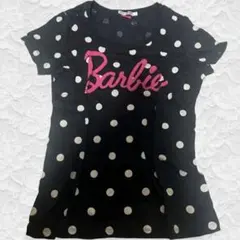 Barbie バービー ドット柄 半袖 Tシャツ ブラック M