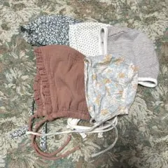 〔目立った汚れなし〕ベビー帽子５つセット詰合せ