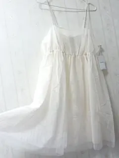 新品 LEPSIM 後ろ姿が素敵♡ チュール キャミワンピース ホワイト F