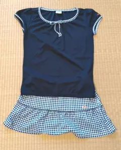 値下げ!　テニスウェア　ellesse　エレッセ　セットアップ　ブルー✕チェック