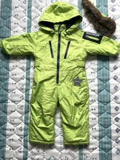 週末値下げ　美品mujonjon 蛍光グリーン スキーウェアスノーウェアー 90
