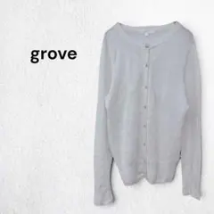 グローブ grove 長袖 クルーネック シアーカーディガン アイボリー Mのサムネイル