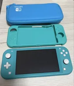 Switch lite ターコイズブルー 本体&カバー、ケース付
