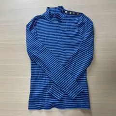 J.CREW 青と白のストライプ 長袖 Tシャツ