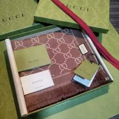 ❤美品箱付き❤ GUCCI マフラー ストール ショール スカーフ❤ブラウン❤