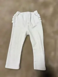 プティマイン　フリルズボン　裏起毛　オフホワイト　80 ネームタグつき