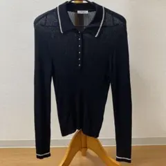mysa closet 長袖 ポロニット ブラック