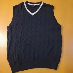 UNIQLO ケーブルニットベスト ネイビー Lサイズ