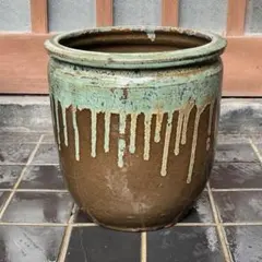 龍の彫り 陶器製 水鉢 睡蓮鉢 庭園用 スイレン鉢 水甕 傘立て メダカ鉢