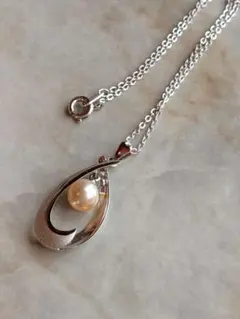 パール　ネックレス　シルバー　刻印有