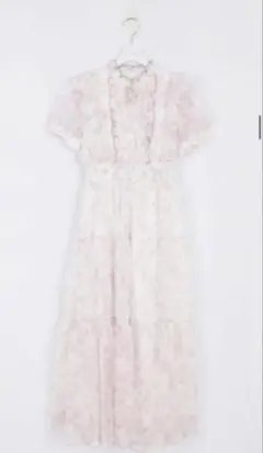 evelyn ラメフリル花柄 ワンピース OP