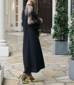 【美品】forksy. ブラック チュールフリル オケージョンドレス