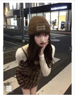 チェック柄キャミワンピース