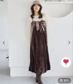 mysty woman ベロアリボン キャミワンピ 試着のみ 美品