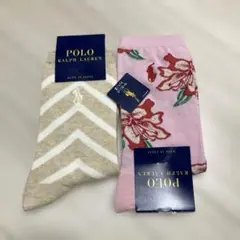 ポロ　レディースソックス　2足セット　ラルフローレン　日本製　23〜25