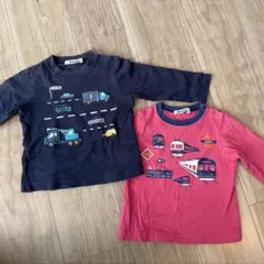 ファミリア　familiar ロンT Tシャツ　車　電車　90