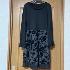 ギャラリービスコンティ　フリル付き長袖花柄ワンピース　サイズ2