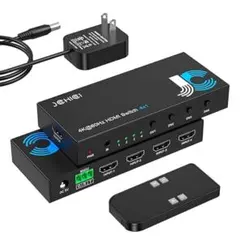 HDMI 切り替え器4入力1出力リモコン付き自動手動切替機能 外部IRポート搭載