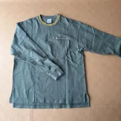Champion グリーン　ロングTシャツ M