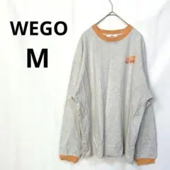 ウィゴー▶長袖カットソー グレー オレンジ バックプリント リブ Mのサムネイル