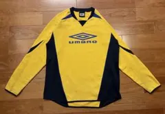 90年代　UNBRO　アンブロ　シルバータグ　長袖Tシャツ　ゲームシャツ　黄　L