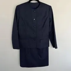 ダークネイビー ストライプ ジャケット・スカートセット