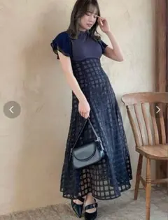 dazzlin ダズリン シアーチェックコルセットワンピース