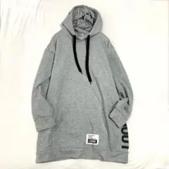 【LUNA CION】スウェットパーカー 長め丈 フードサイドロゴ 長袖 L