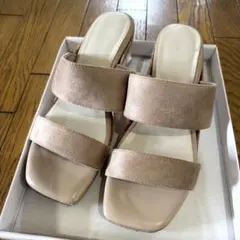 クリアヒールダブルベルトコルクサンダルのサムネイル