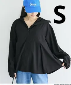 coca コカ　UVカット タックぺプラムパーカー ブラック　S 日焼けのサムネイル