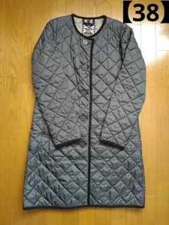 LAVENHAM ノーカラーキルティングコート☆LOUND☆ ブラック【38】