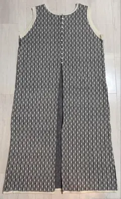 GRL 前後2Way幾何学柄ニットロングベスト