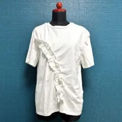 プチフルール フリルアシンメトリーTシャツ F 白のサムネイル