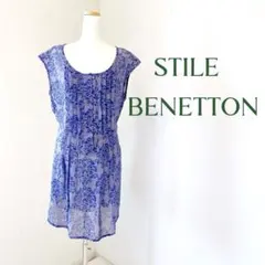 【美品】STILE BENETTON ダマスク柄 ノースリーブ チュニックのサムネイル