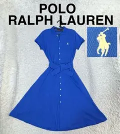ラルフローレン ポロワンピース フレア ベルト Aライン Mサイズ 現行品 ポロ