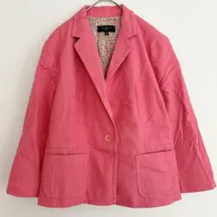 TALBOTS ピンク ジャケット 16P 襟付き 前開き ボタン 華やか