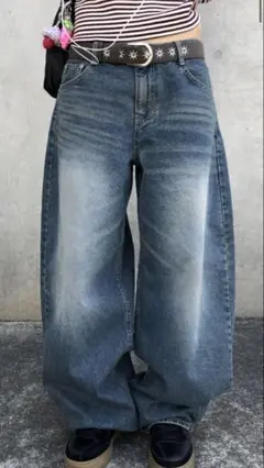 バギーデニムパンツ