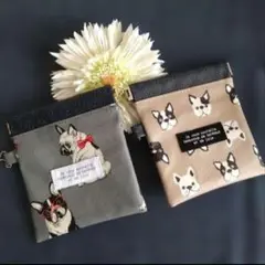 犬　パックンポーチ　ペタンコポーチ　バネ口金ポーチ 2個セット