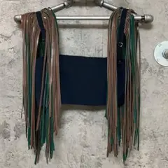 TOGA pulla 18ss フリンジ ビスチェ トーガ  プルラ ネイビー