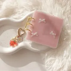 ローズピンク♡ミニバインダー ましかくバインダー レジン 韓国 saving