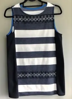 ノースリーブストライプチュニック　日本製　値下げ
