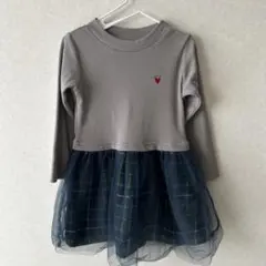 グレー長袖チュニックワンピース 100cm