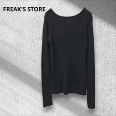 フリークスストア　リブニット　カットソー　黒　トップス　ボートネック