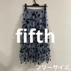 fifth花柄チュールフレアロングスカート ★フリーサイズ