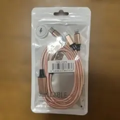 3in1 充電ケーブル ピンク