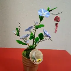 クレイフラワー樹脂粘土 朝顔 ちりめん風鈴 ハンドメイド - メルカリ