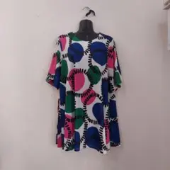 TRUBE LaLaカラフル円形模様 半袖チュニック