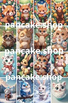 pancake.shop オリジナル⑥ アニマルステッカー 2シート