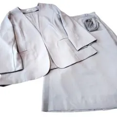 GLACIER セットアップ 洗える ライトグレー ジャケットL スカートМ