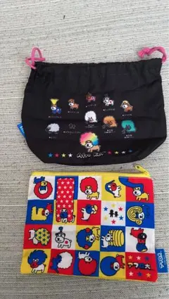 アフロ犬　ポーチ　セット